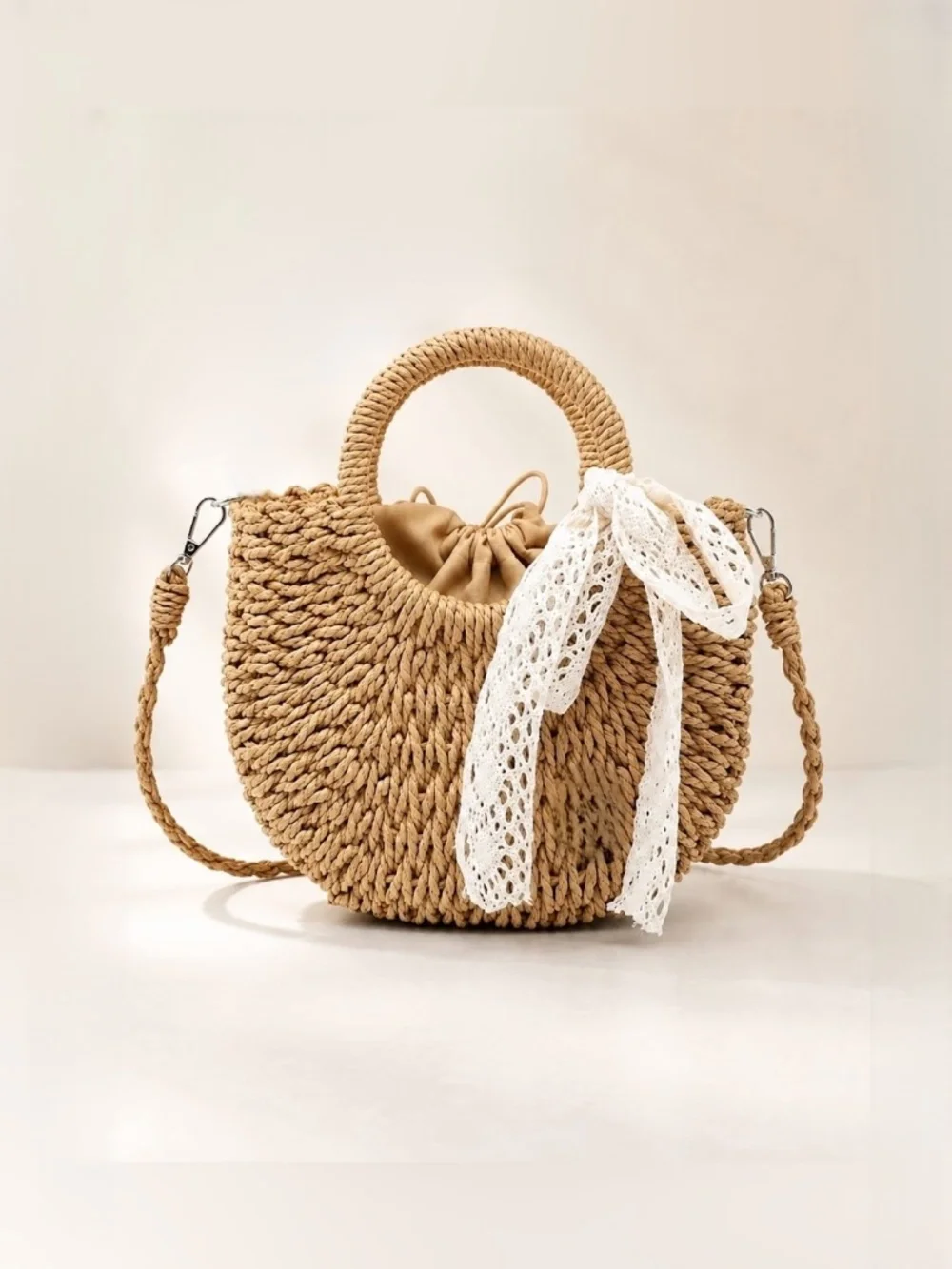 Straw Clutch Top Handle Handbags Rattan Straw Bag Summer Beach Tote Shoulder Bag